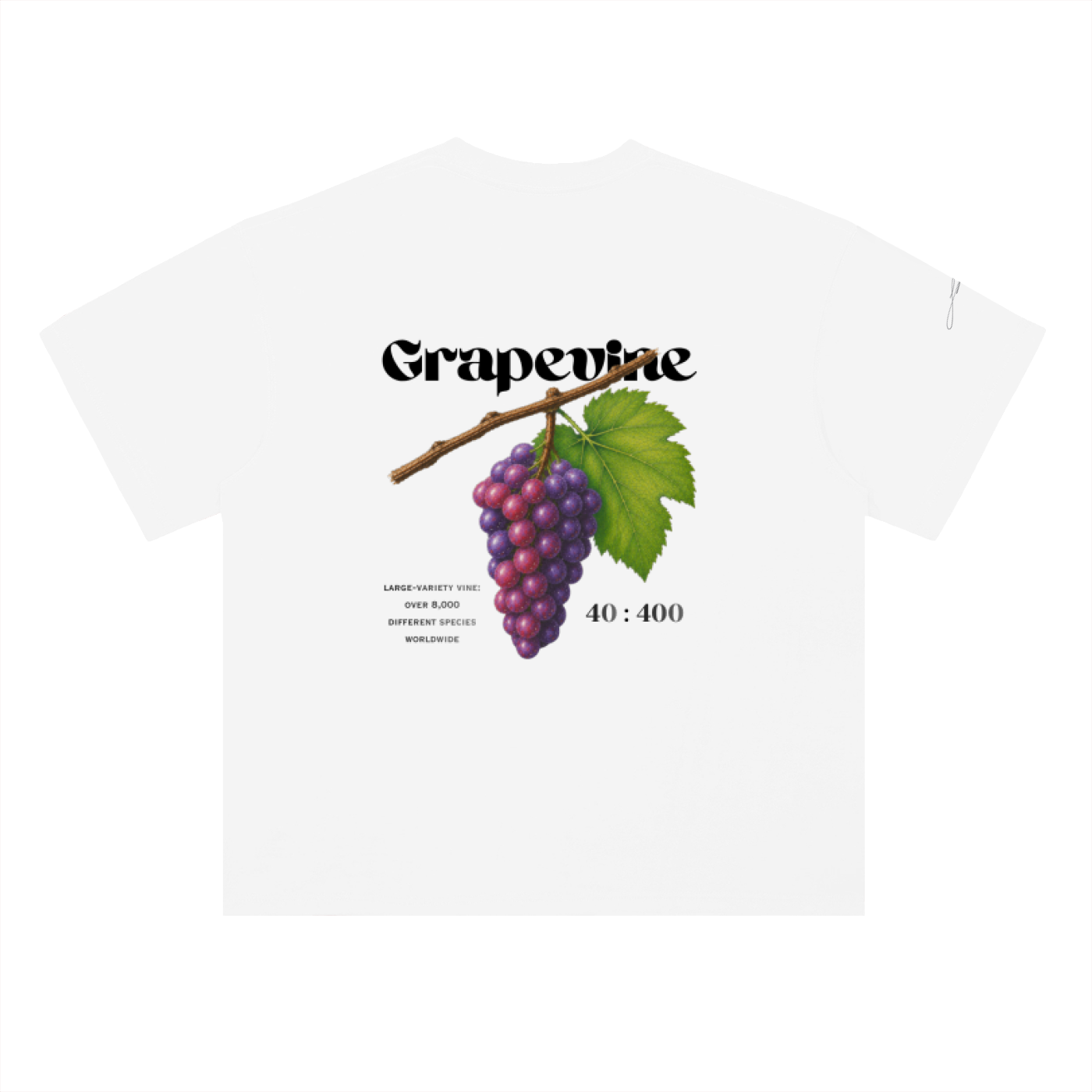 Grapevine Hand Drawn Heavyweight Drop Shoulder Cotton T-Shirt