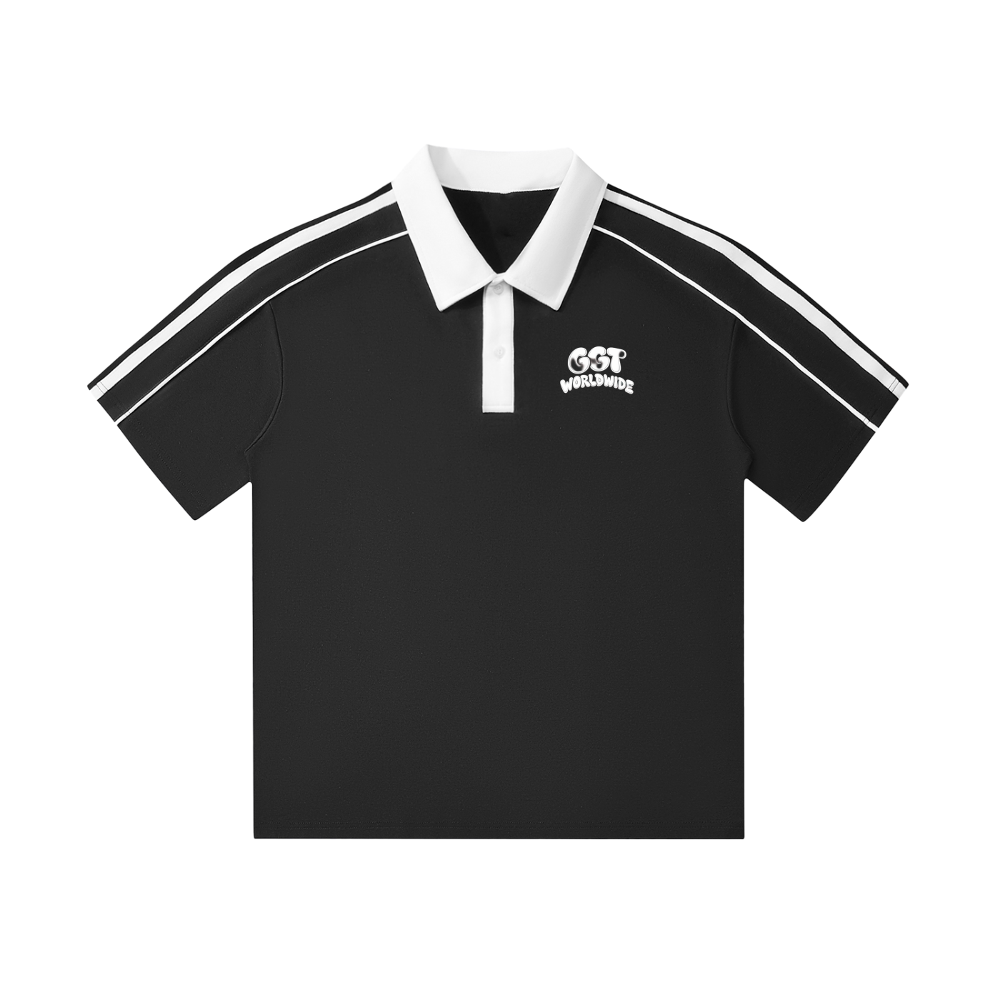 GGT Branded Contrast Collar Short-Sleeve Polo Shirt