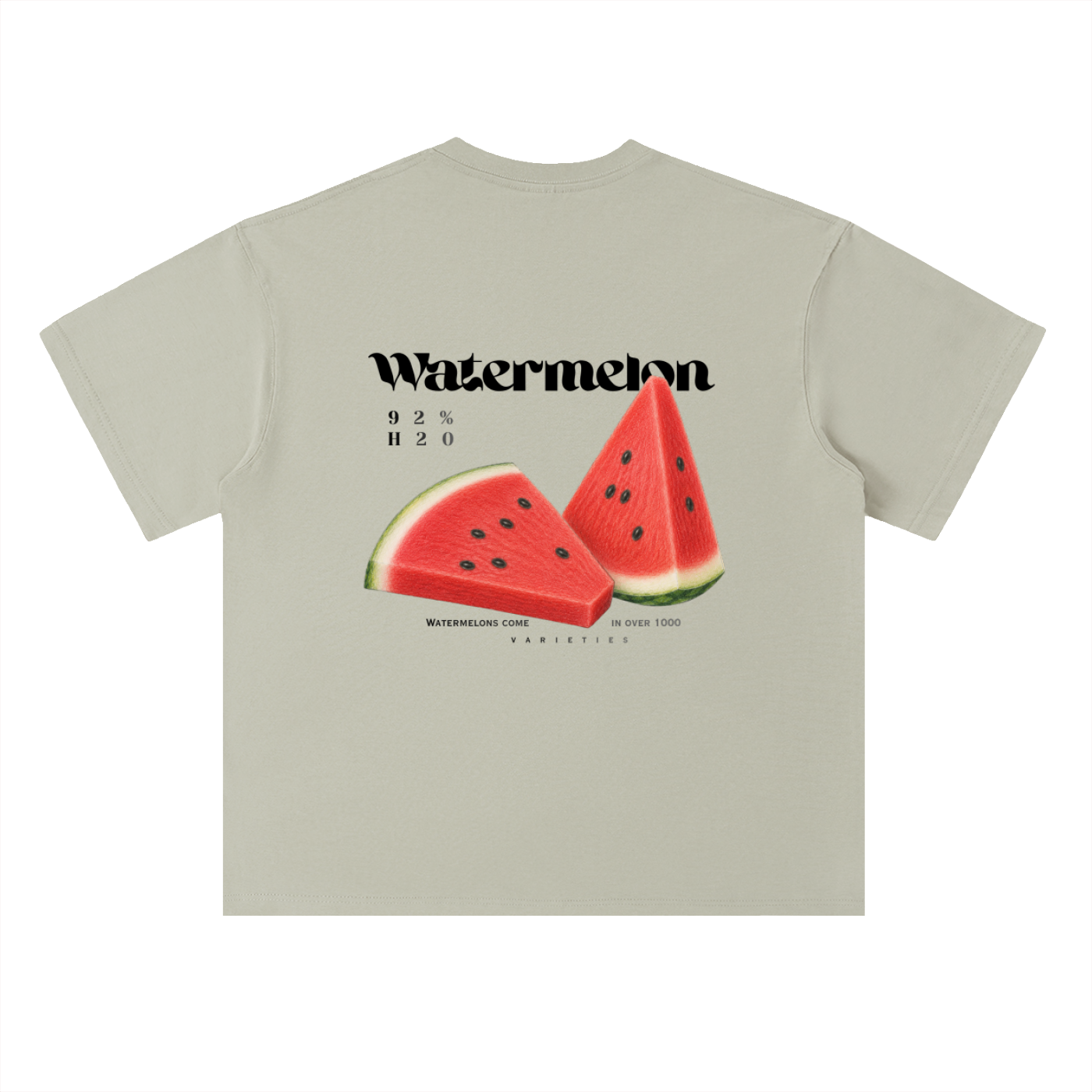 Watermelon Hand Drawn Heavyweight Drop Shoulder Cotton T-Shirt