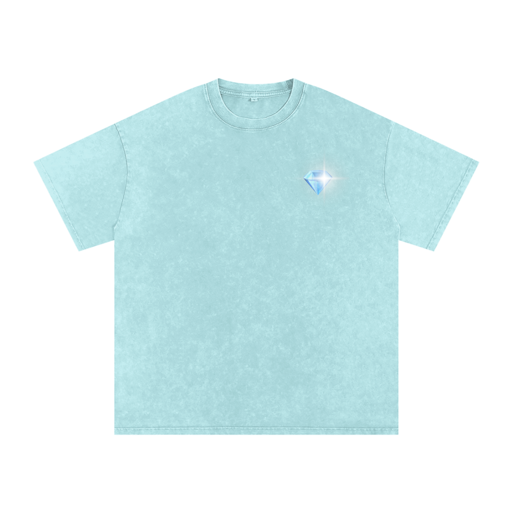 GGT Diamond Branded Snow Washed Oversized Cotton T-Shirt