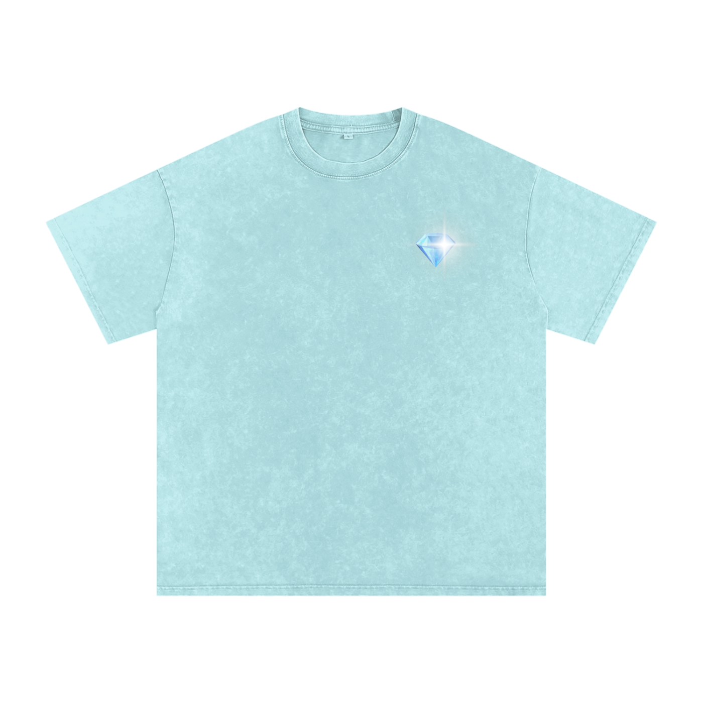 GGT Diamond Branded Snow Washed Oversized Cotton T-Shirt