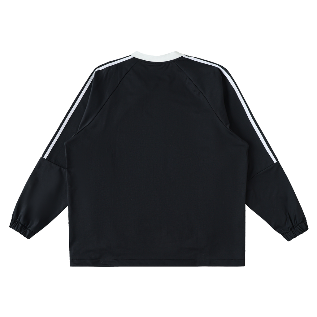 GGT Branded Color-Block V-Neck Long-Sleeve T-Shirt