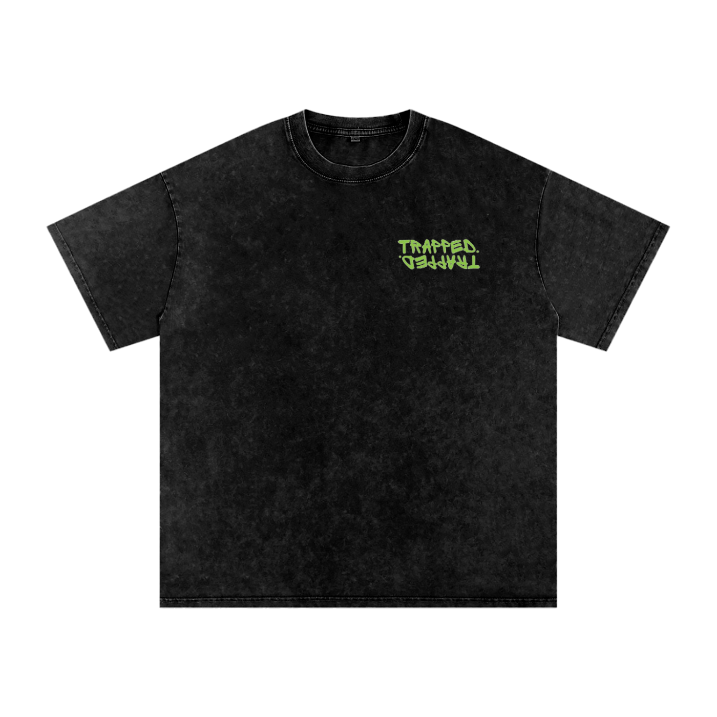 Trapped Fly Trap Graphic Snow Washed Oversized Cotton T-Shirt