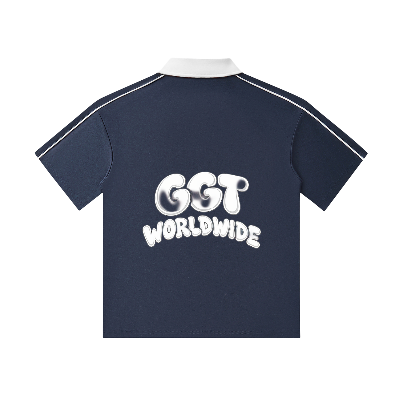 GGT Branded Contrast Collar Short-Sleeve Polo Shirt