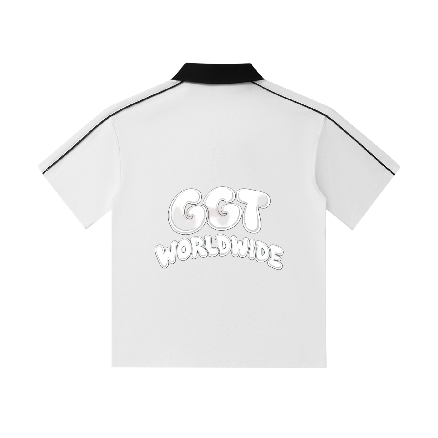 GGT Branded Contrast Collar Short-Sleeve Polo Shirt