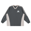 GGT Branded Color-Block V-Neck Long-Sleeve T-Shirt
