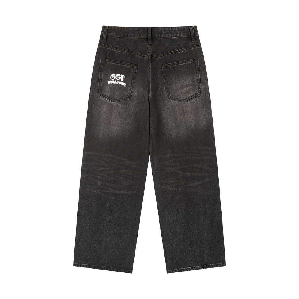 GGT Branded Barbed Wire Vintage Wash Heavyweight Denim Jeans