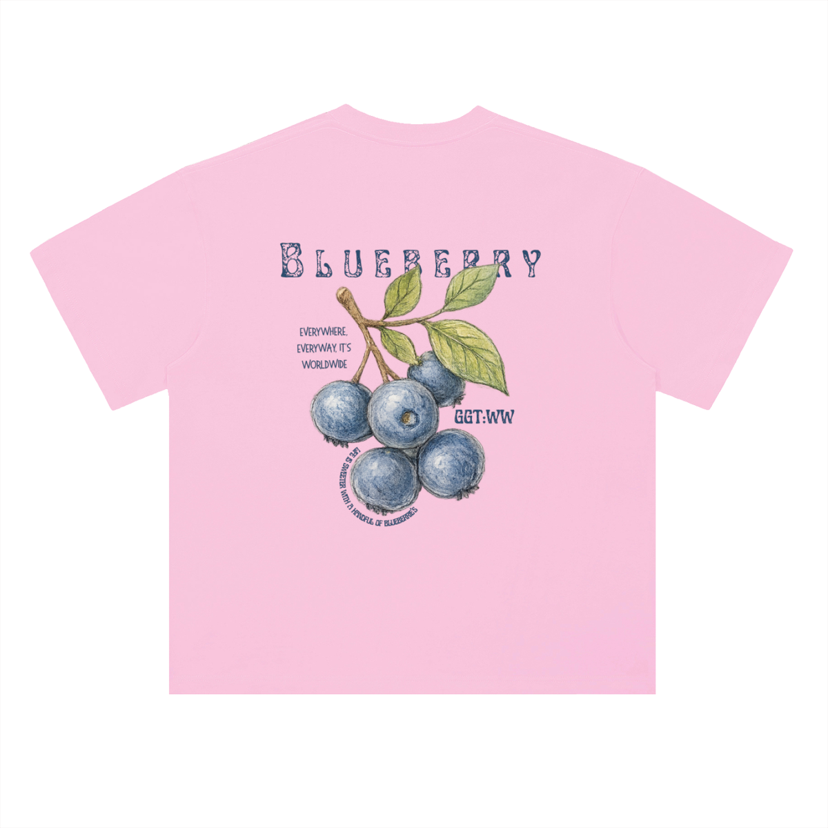 Blueberry Heavyweight Drop Shoulder Cotton T-Shirt
