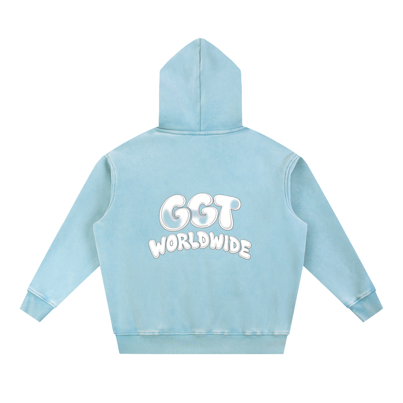 GGT Branded Snow Wash Fleece Oversize Hoodie