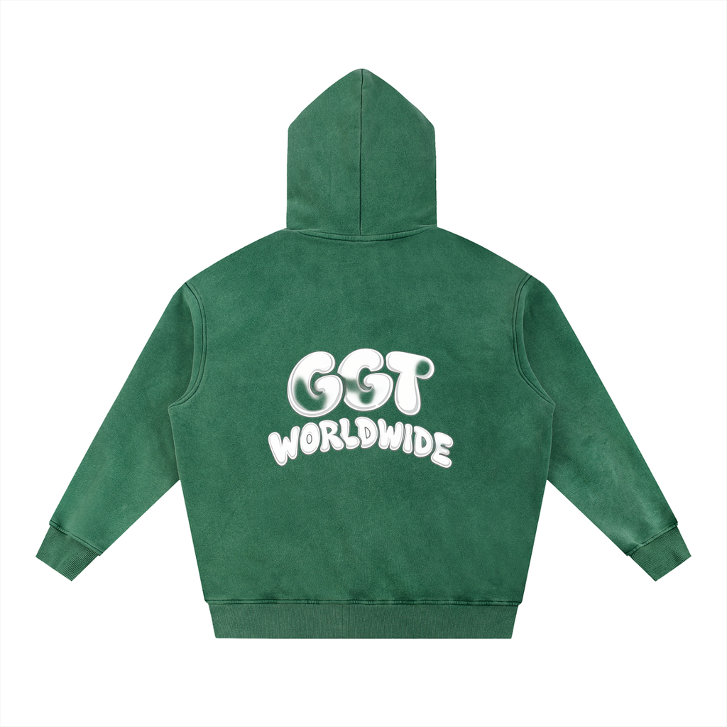 GGT Branded Snow Wash Fleece Oversize Hoodie