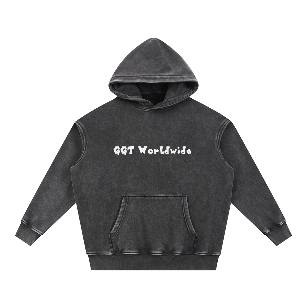 GGT Branded Snow Wash Fleece Oversize Hoodie