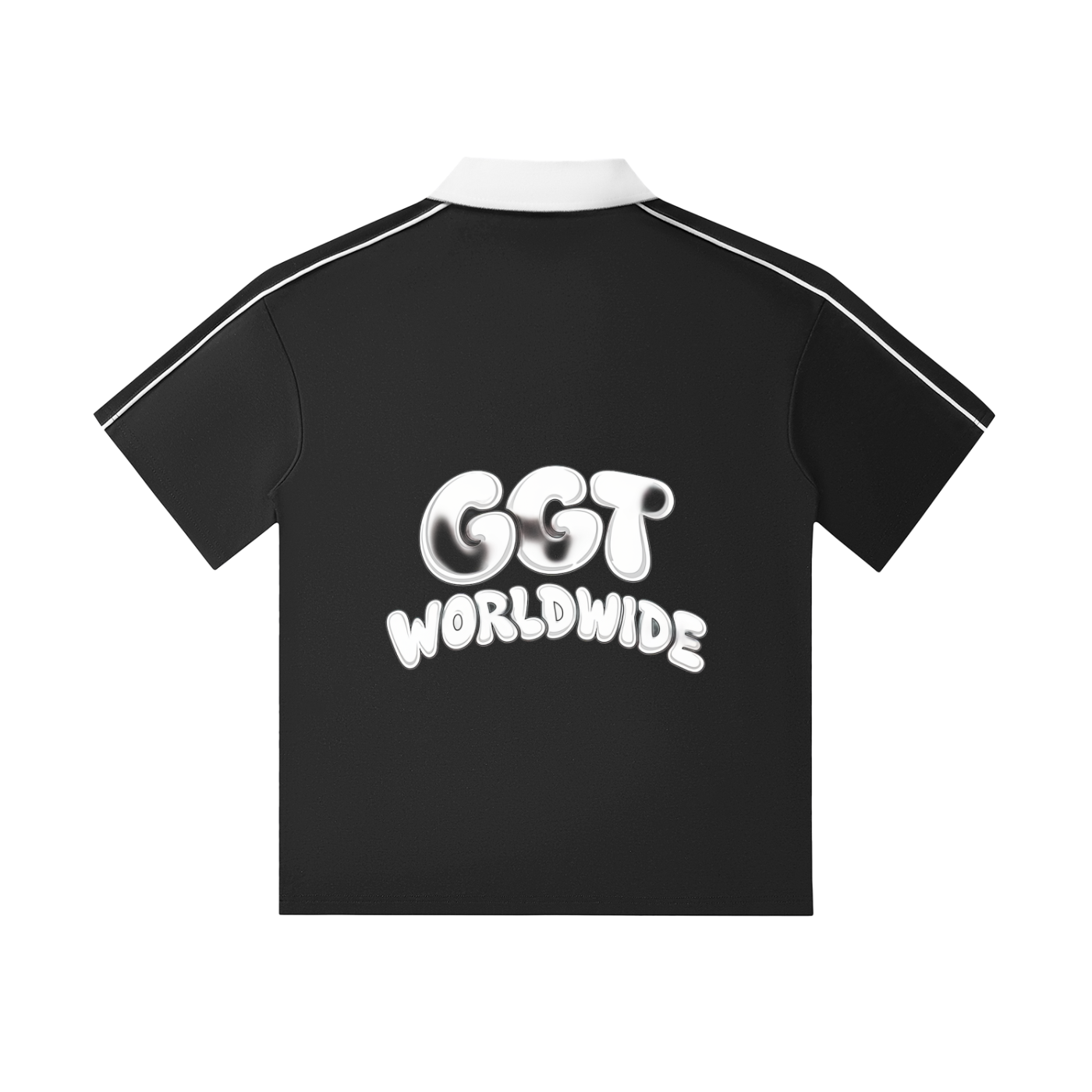GGT Branded Contrast Collar Short-Sleeve Polo Shirt