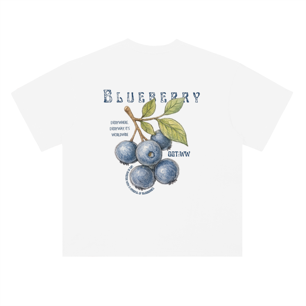 Blueberry Heavyweight Drop Shoulder Cotton T-Shirt