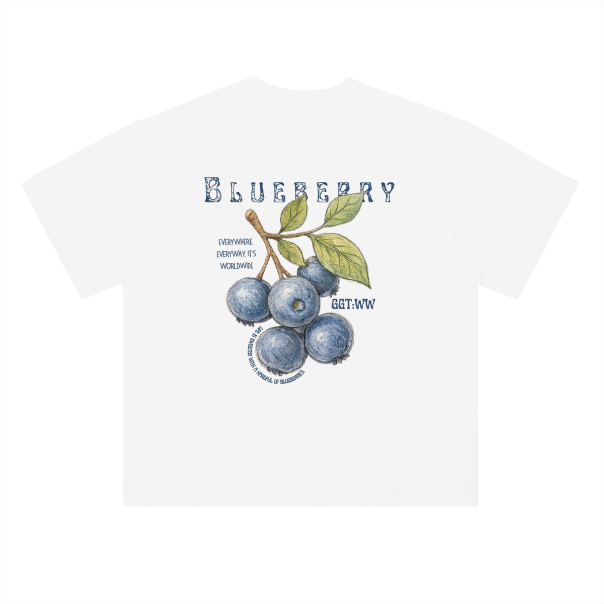 Blueberry Heavyweight Drop Shoulder Cotton T-Shirt