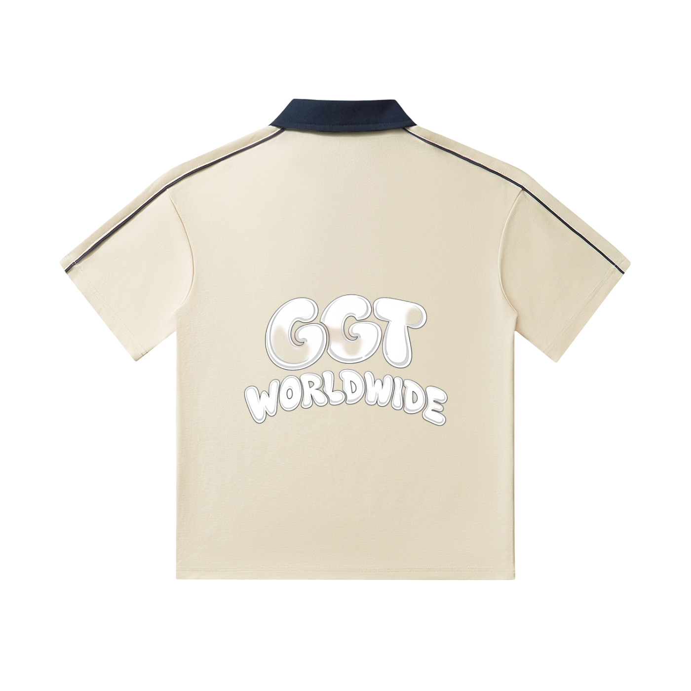 GGT Branded Contrast Collar Short-Sleeve Polo Shirt