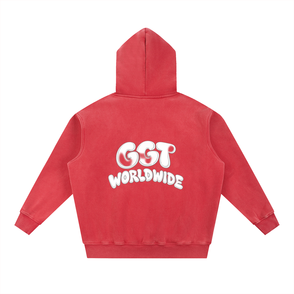GGT Branded Snow Wash Fleece Oversize Hoodie