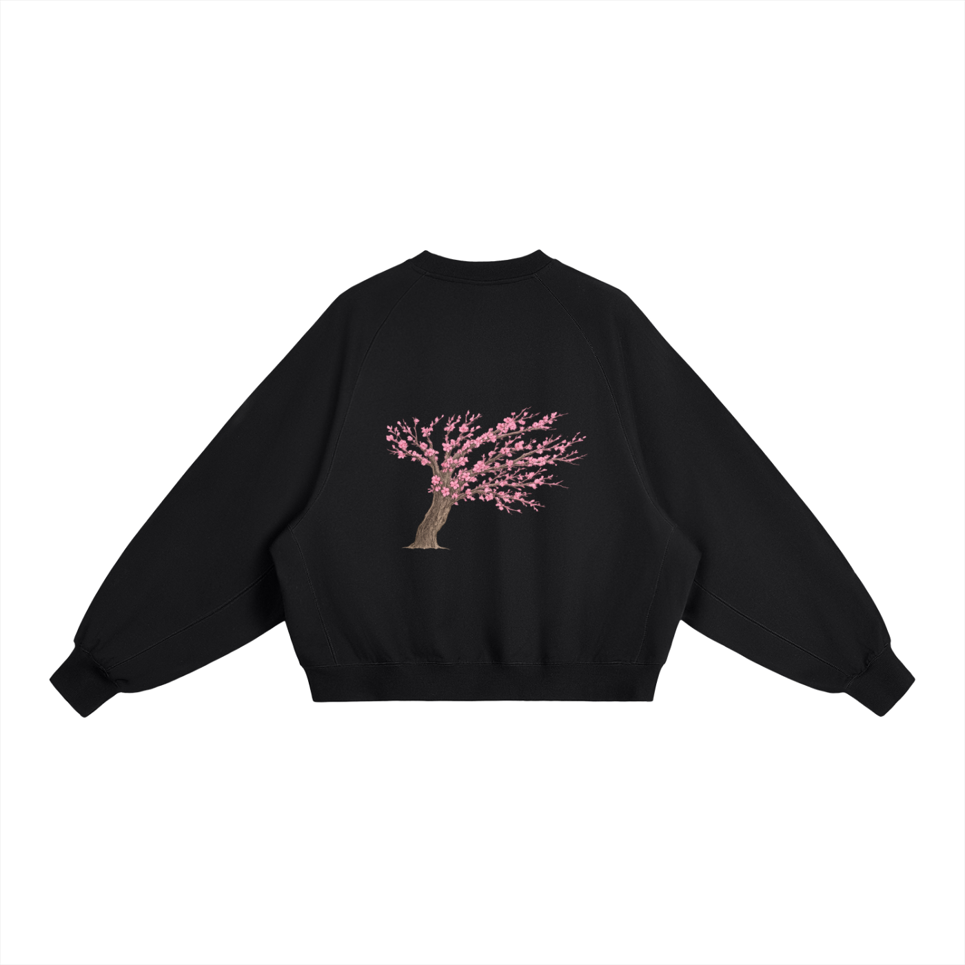Hand Drawn Blossom Essential Heavyweight Dolman Sleeve Boxy Sweatshirt