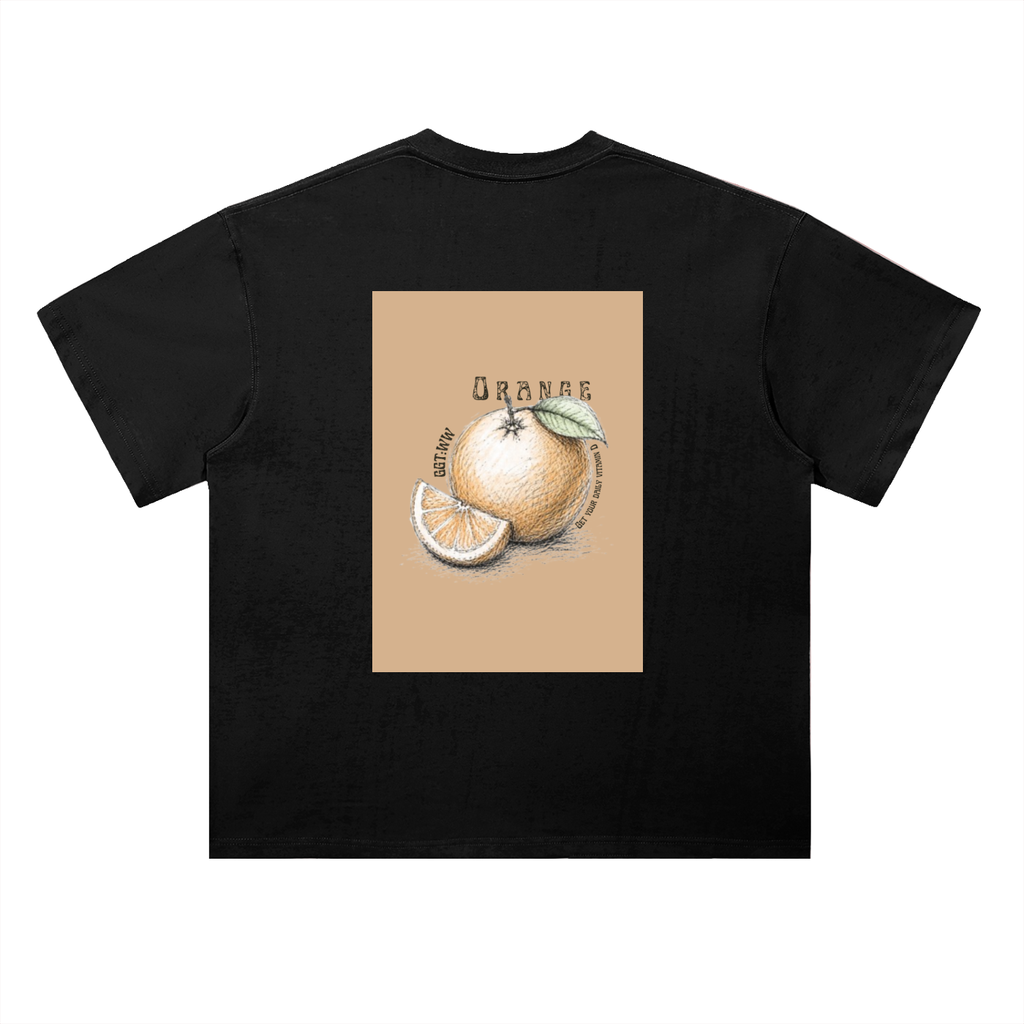 Orange Fruit Heavyweight Drop Shoulder Cotton T-Shirt