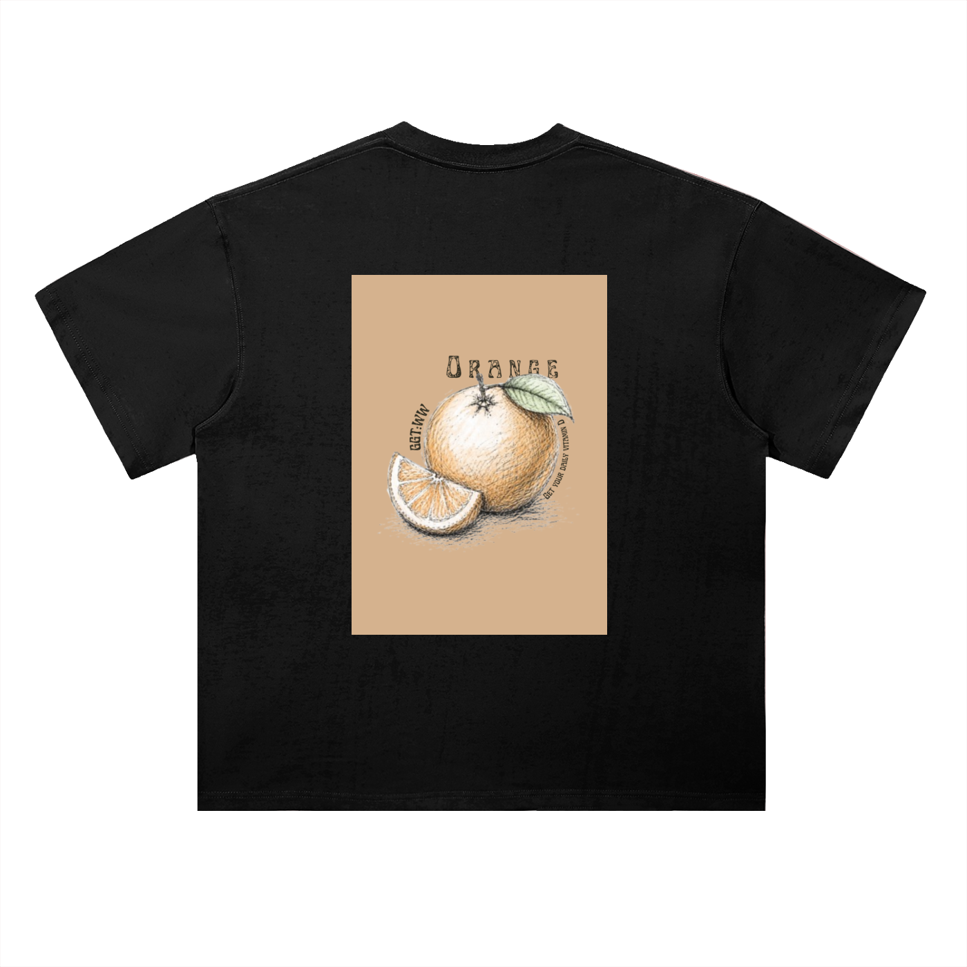 Orange Fruit Heavyweight Drop Shoulder Cotton T-Shirt