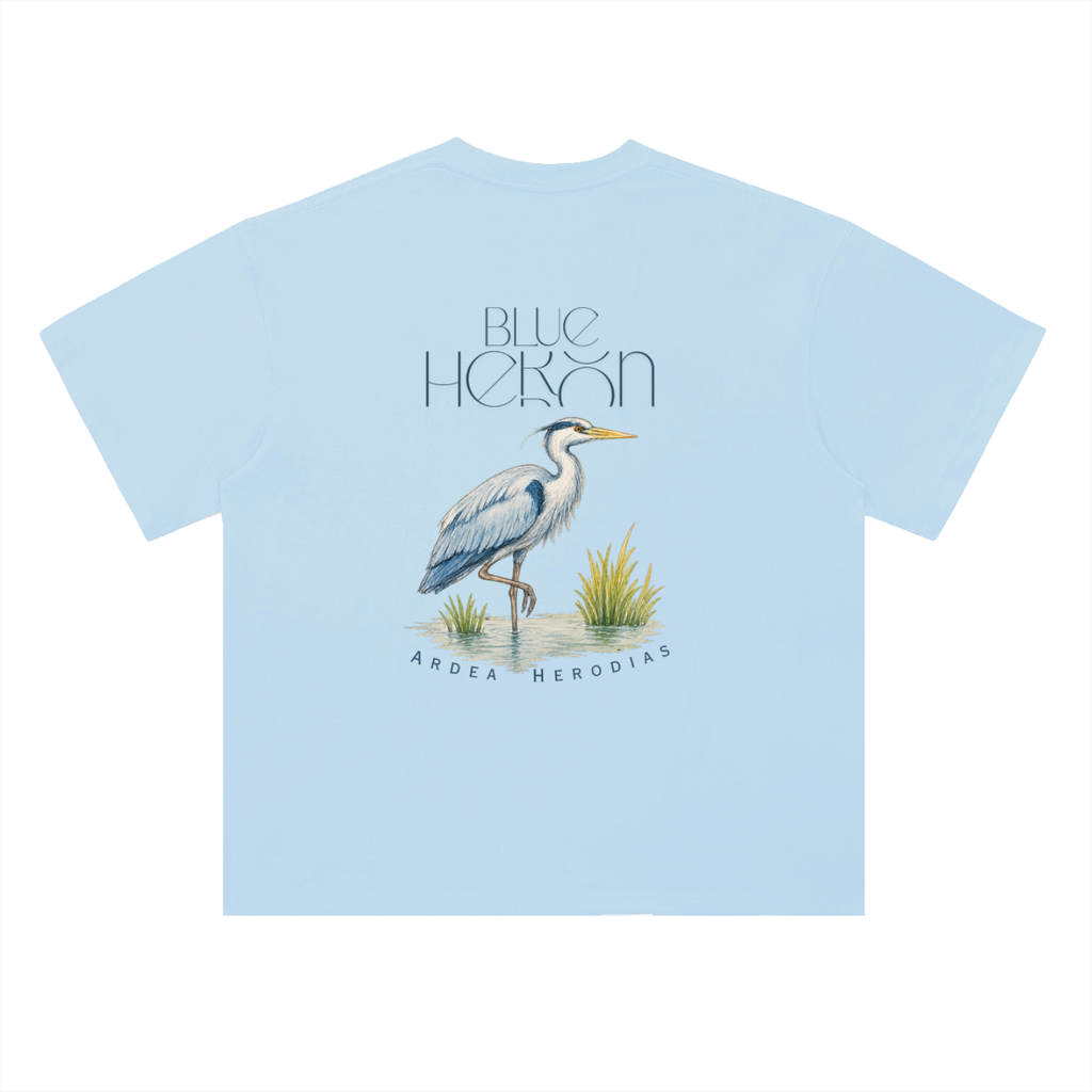 Blue Heron Heavyweight Drop Shoulder Cotton T-Shirt