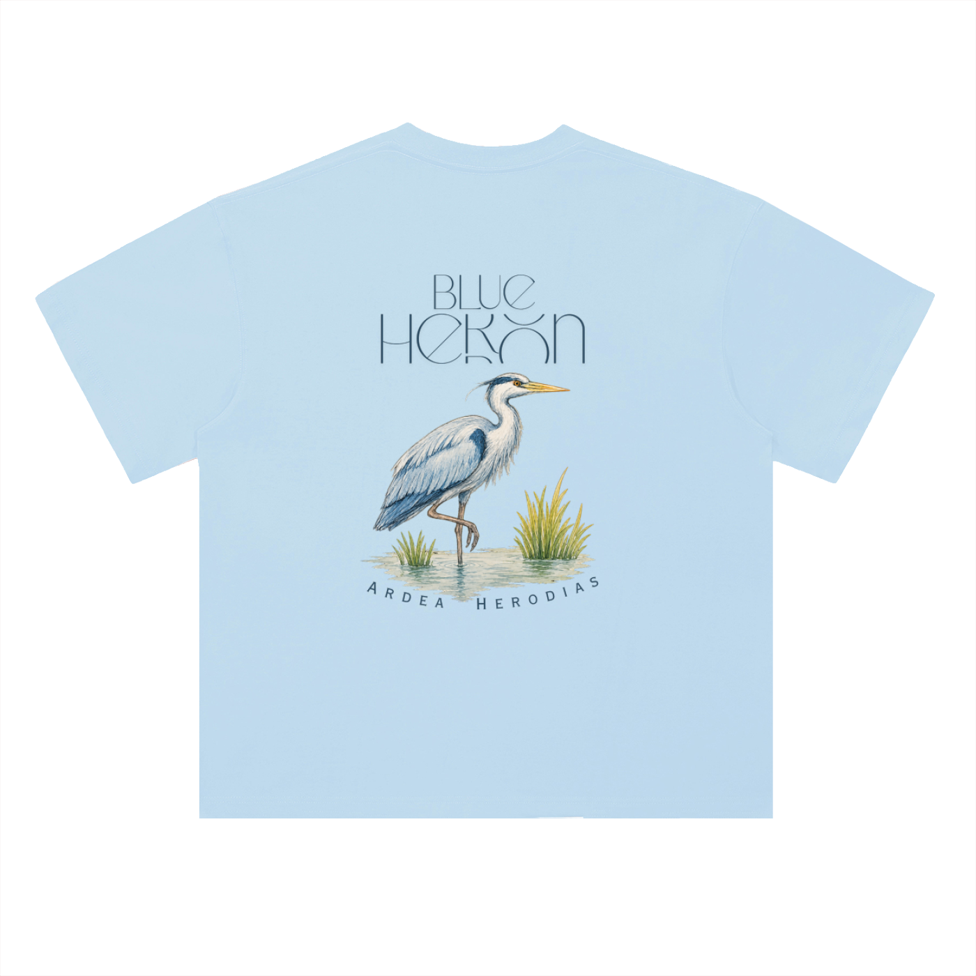Blue Heron Heavyweight Drop Shoulder Cotton T-Shirt