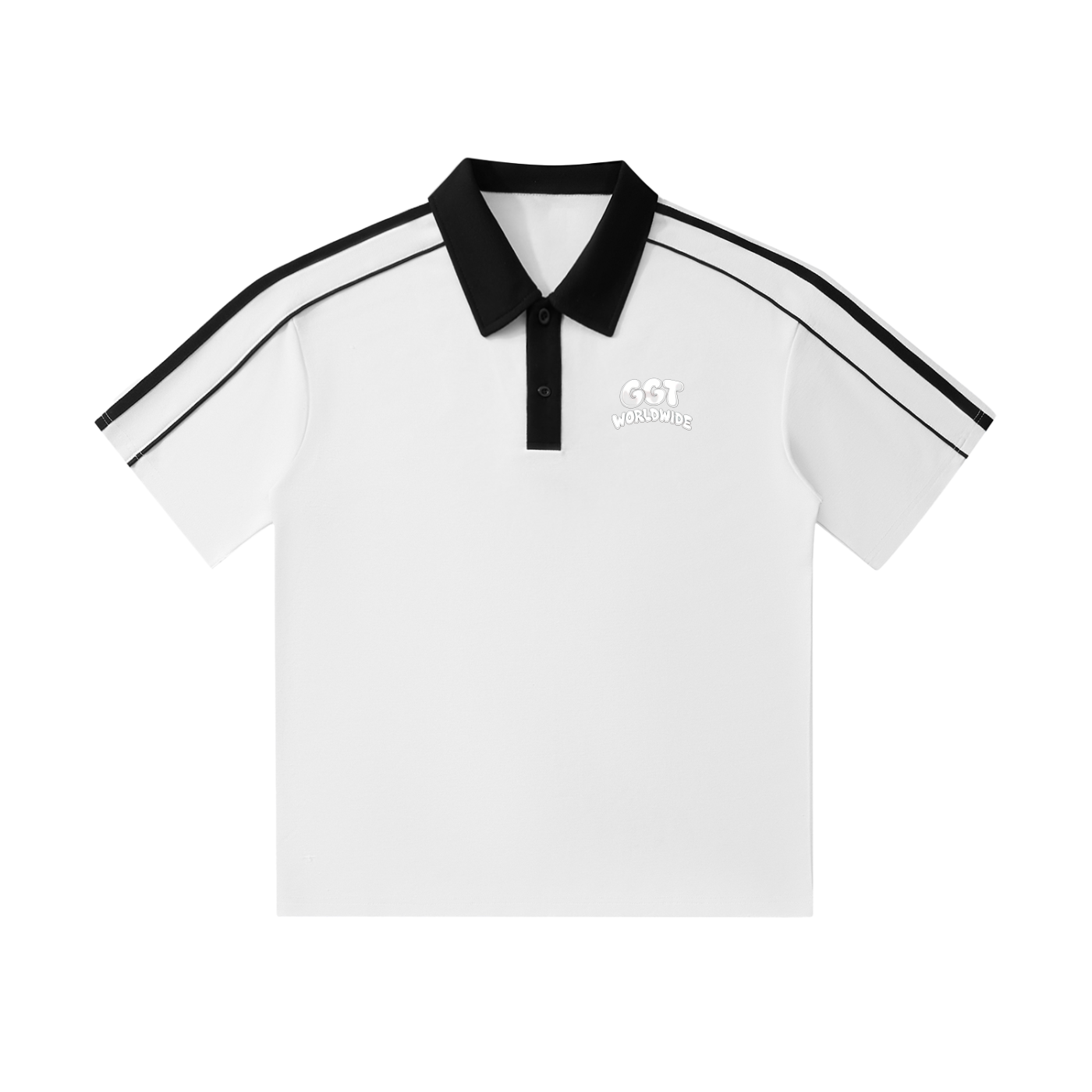 GGT Branded Contrast Collar Short-Sleeve Polo Shirt