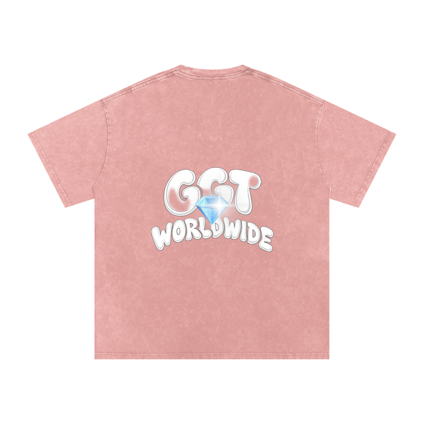 GGT Diamond Branded Snow Washed Oversized Cotton T-Shirt