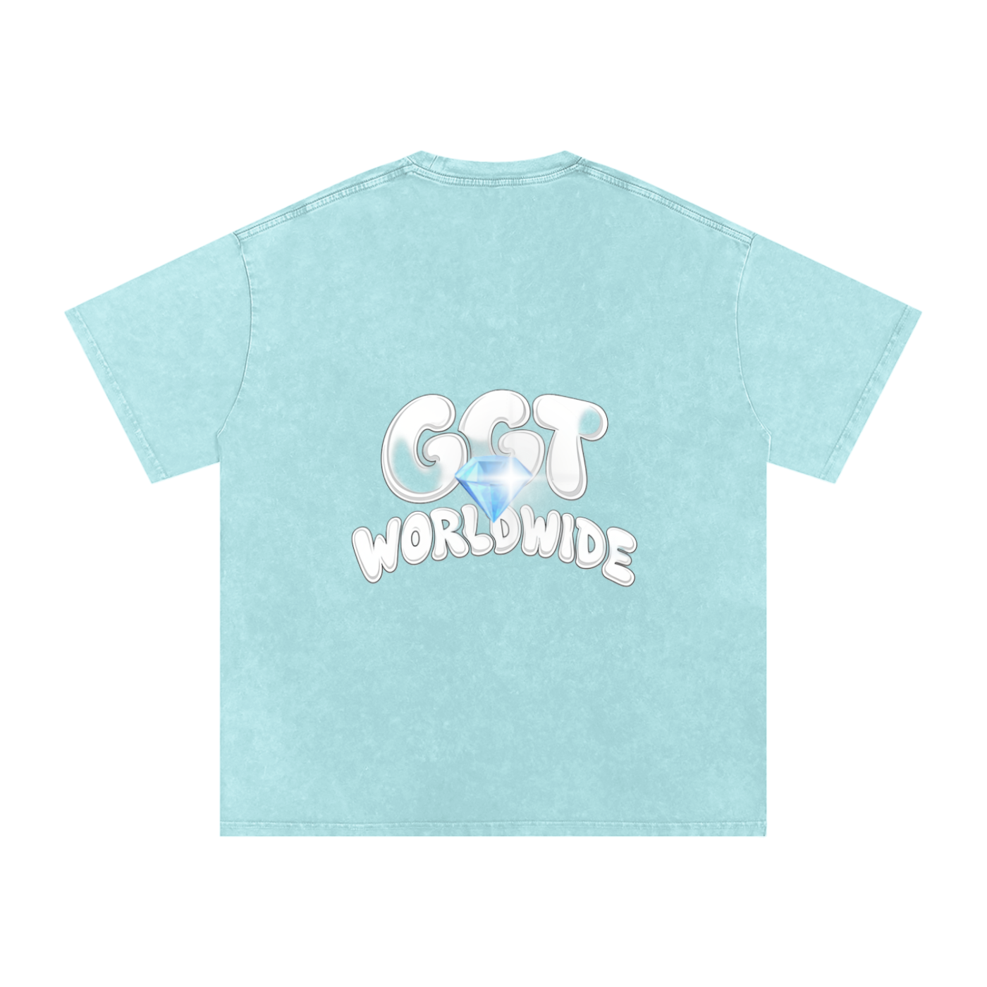 GGT Diamond Branded Snow Washed Oversized Cotton T-Shirt