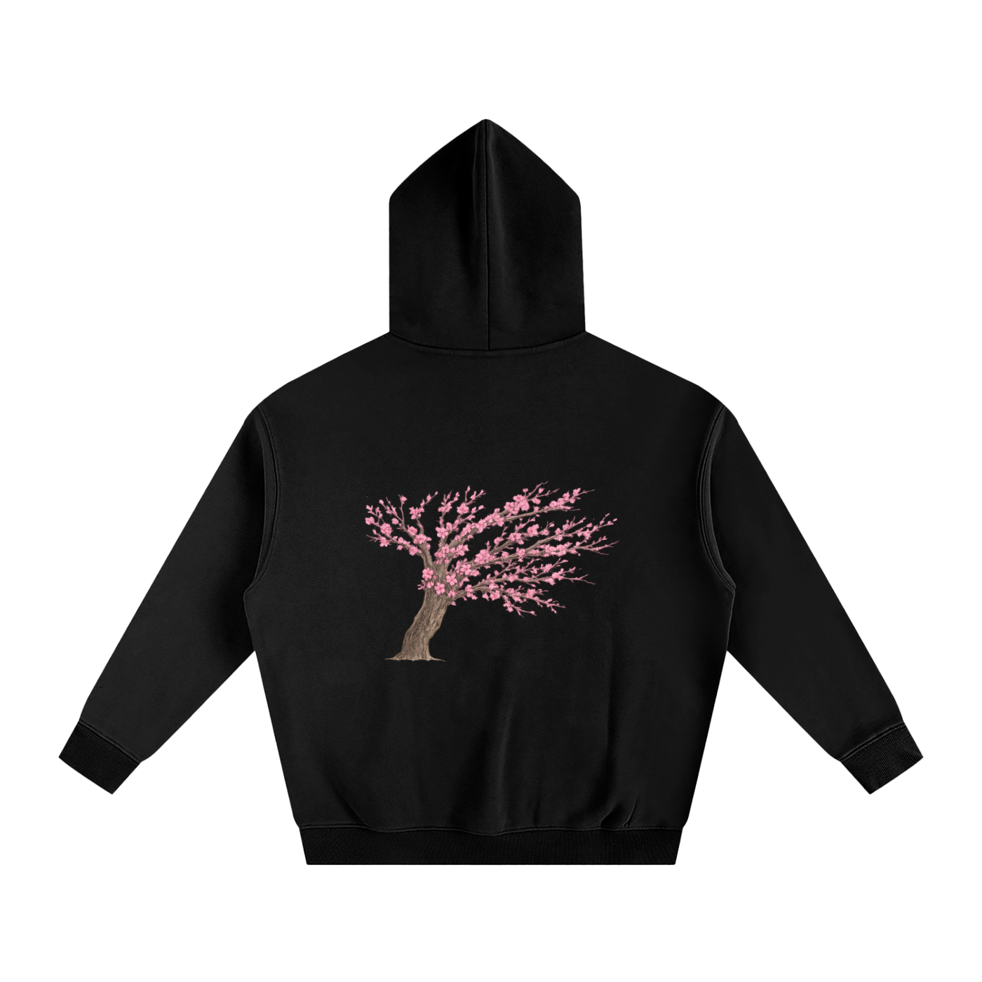 Hand Drawn Blossom Oversize Fleeced Hoodie