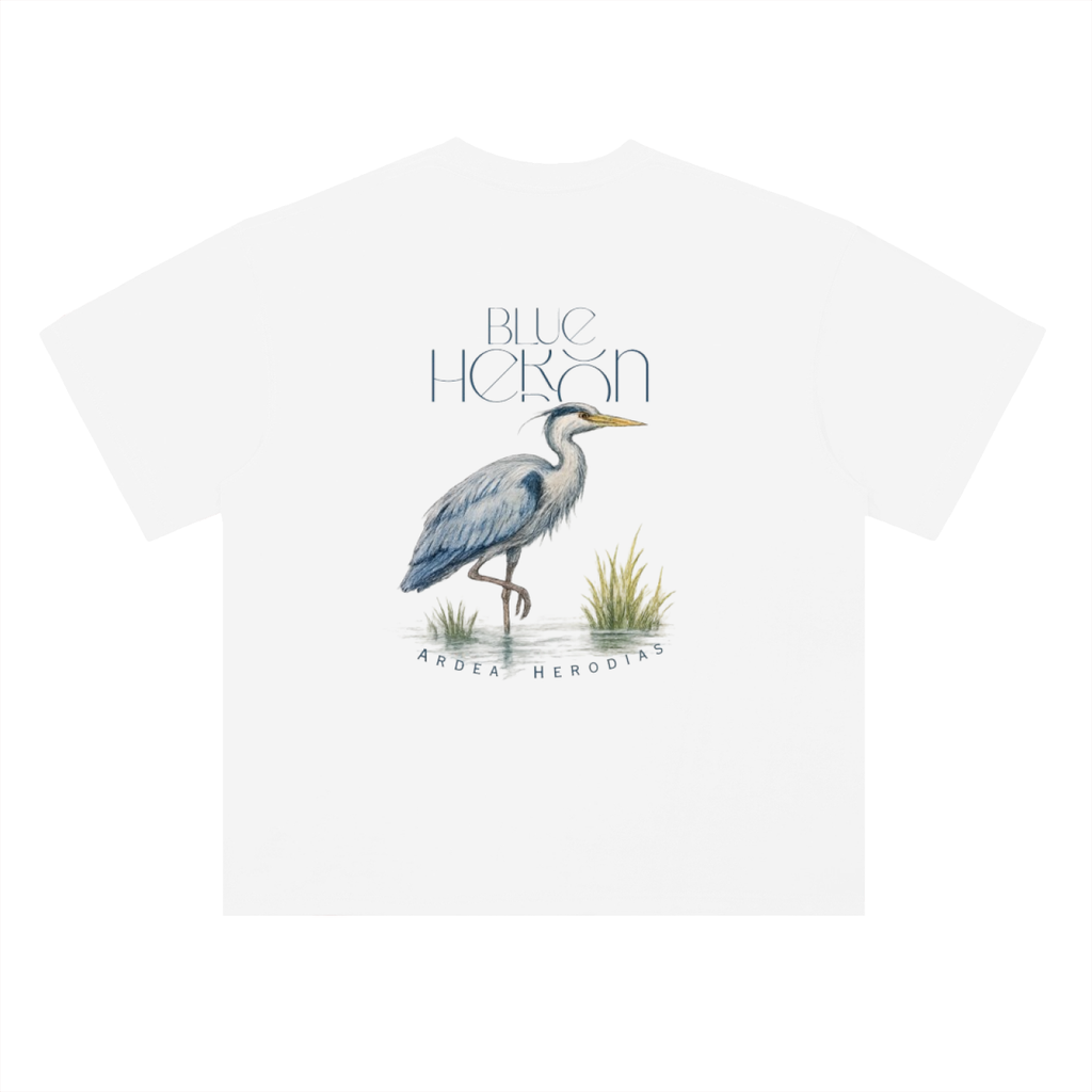 Blue Heron Heavyweight Drop Shoulder Cotton T-Shirt