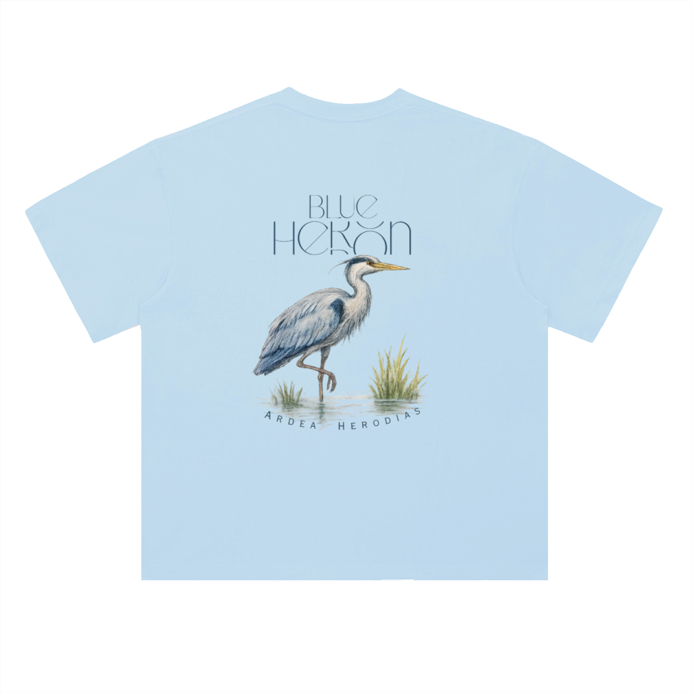 Blue Heron Heavyweight Drop Shoulder Cotton T-Shirt
