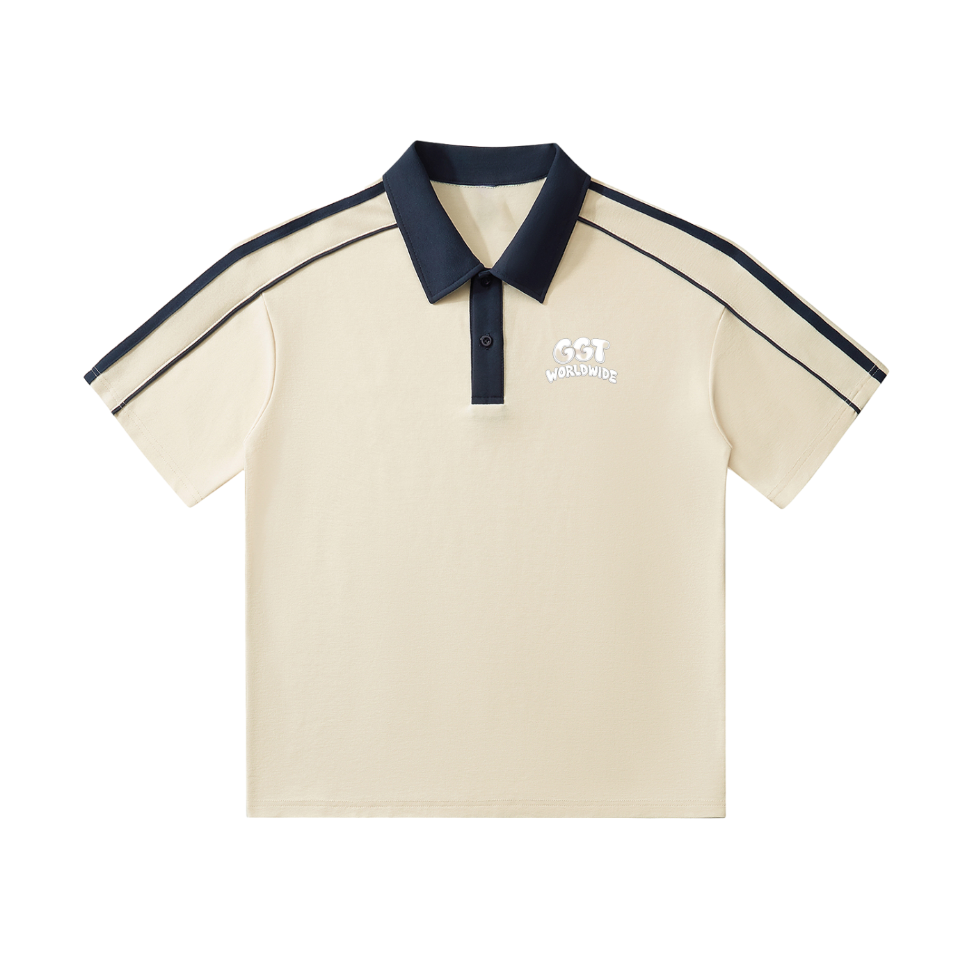 GGT Branded Contrast Collar Short-Sleeve Polo Shirt