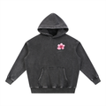 Hand Drawn Blossom Snow Wash Fleece Oversize Hoodie