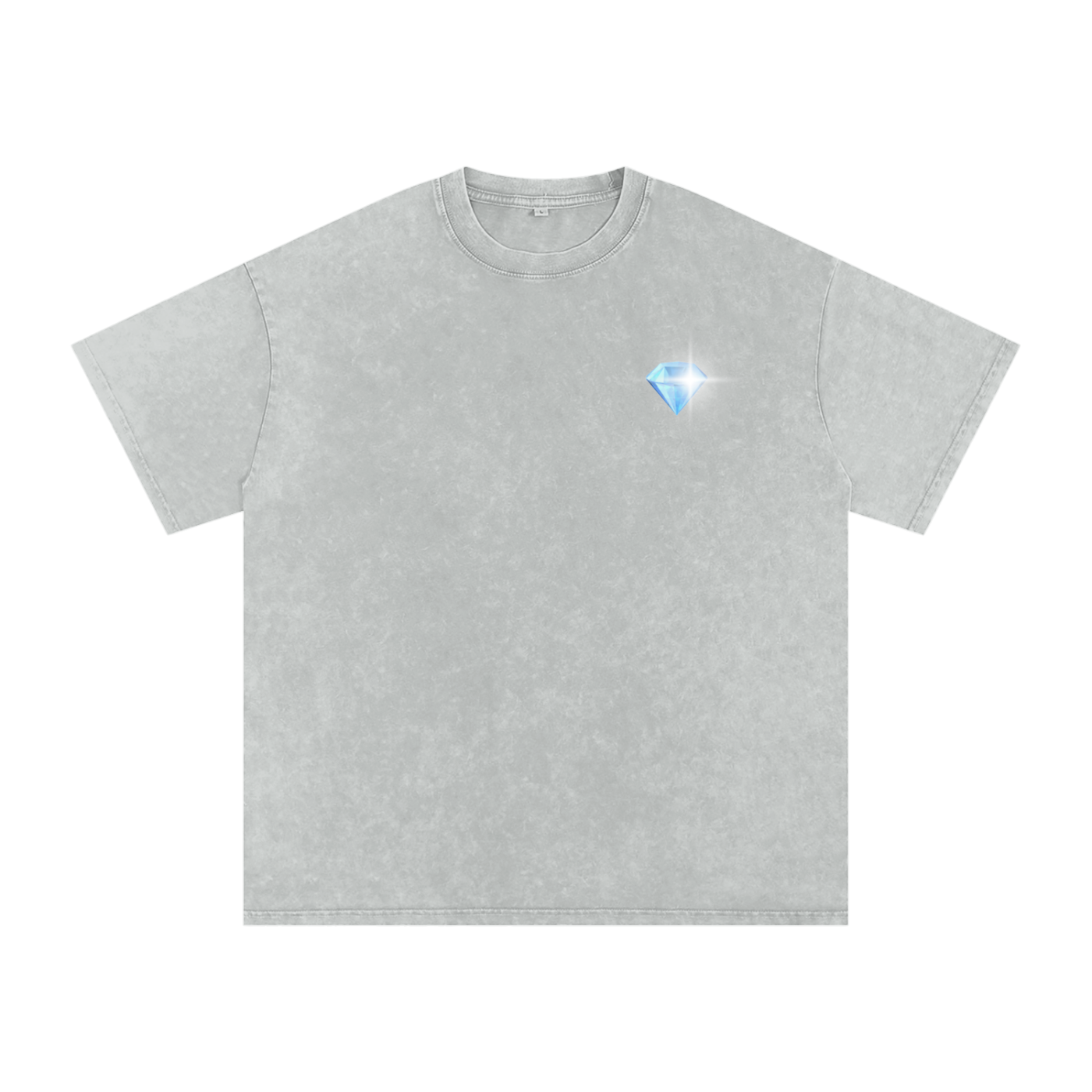 GGT Diamond Branded Snow Washed Oversized Cotton T-Shirt
