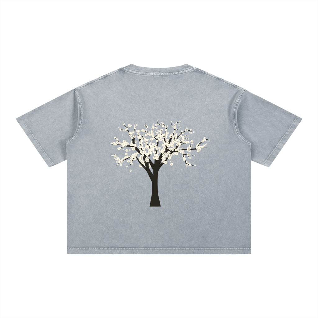 Yellow Sand Tree Mineral Wash Boxy Cotton T-Shirt