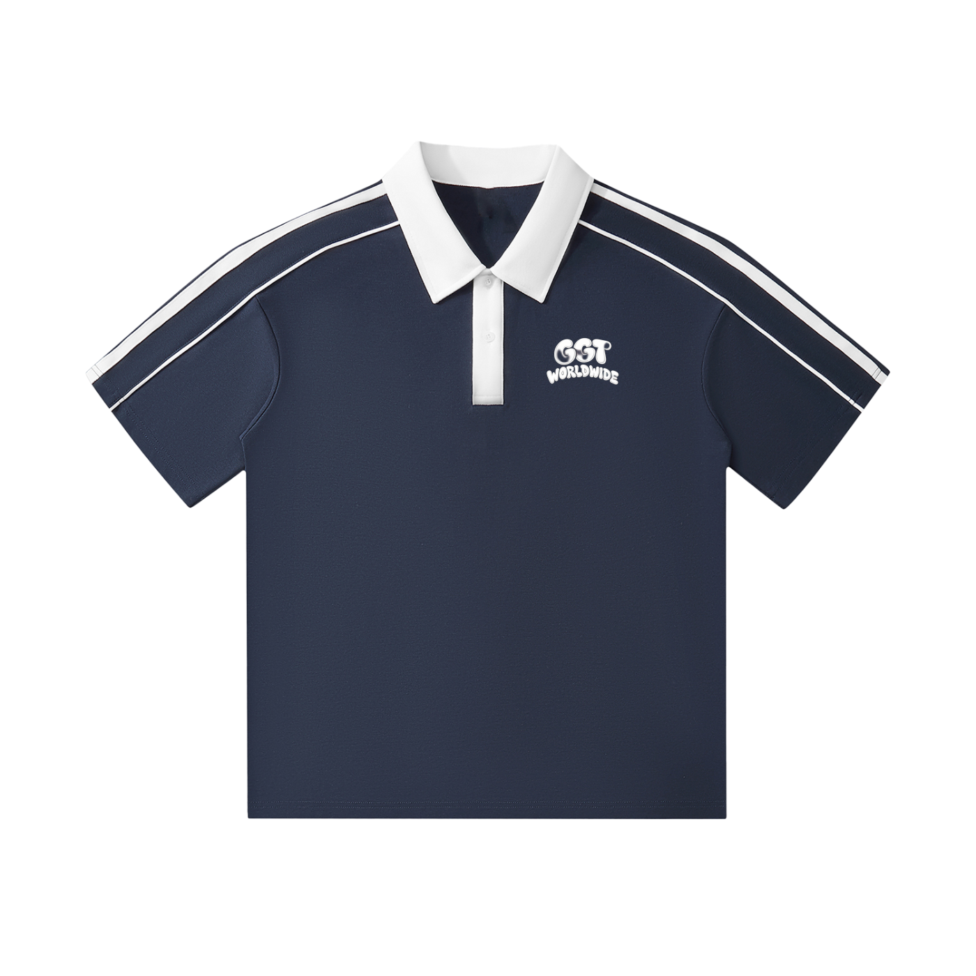 GGT Branded Contrast Collar Short-Sleeve Polo Shirt