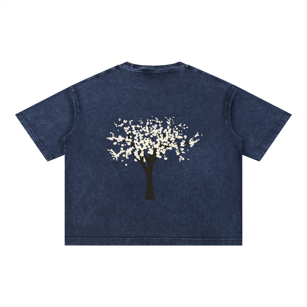 Yellow Sand Tree Mineral Wash Boxy Cotton T-Shirt