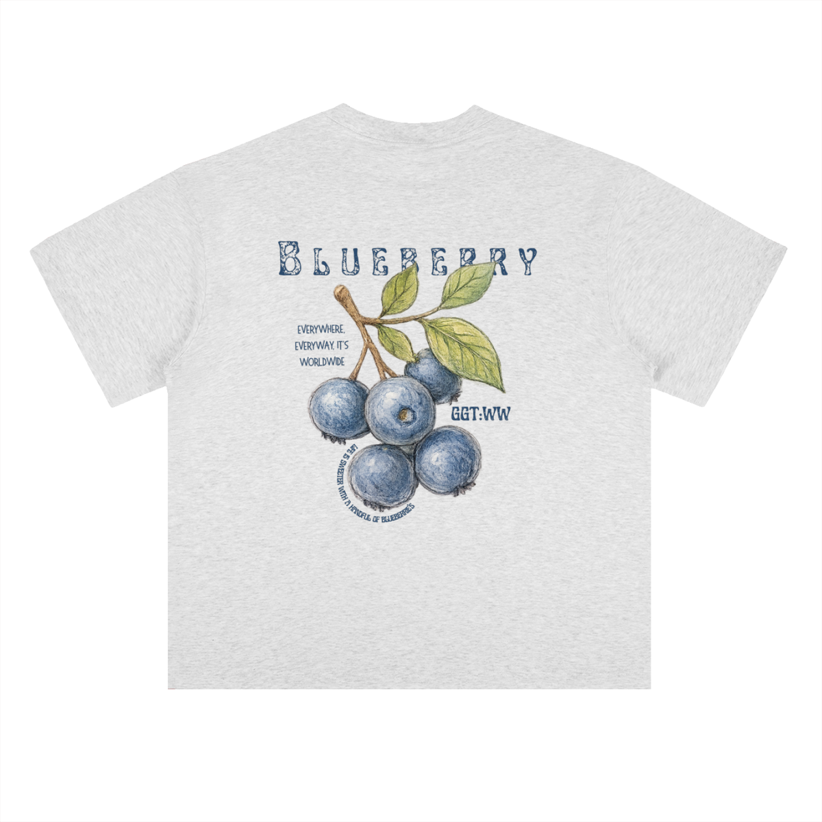 Blueberry Heavyweight Drop Shoulder Cotton T-Shirt