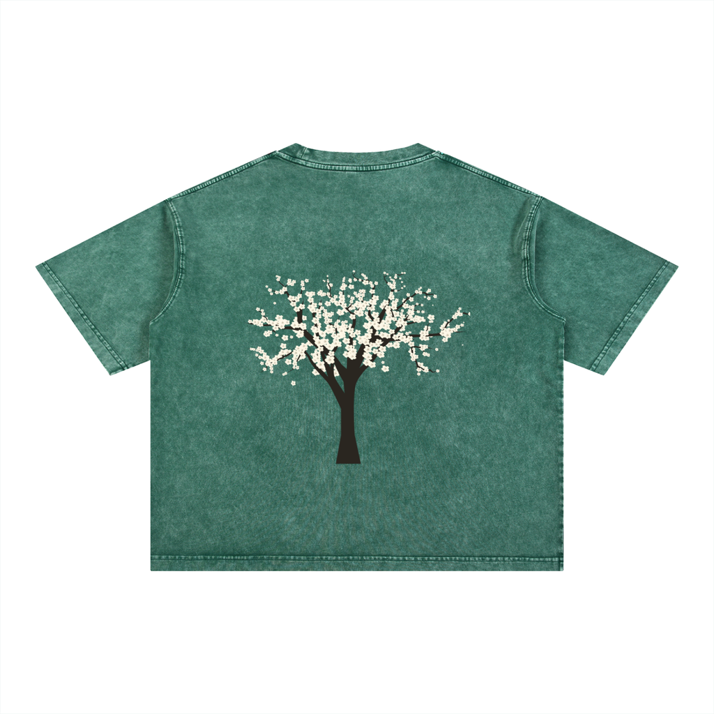 Yellow Sand Tree Mineral Wash Boxy Cotton T-Shirt