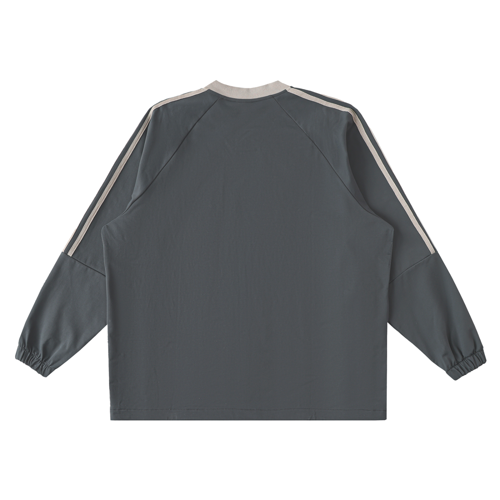 GGT Branded Color-Block V-Neck Long-Sleeve T-Shirt