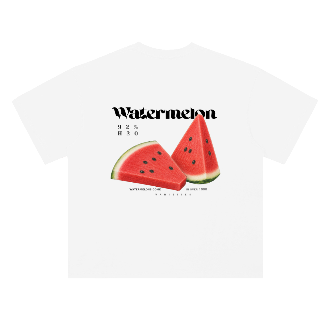 Watermelon Hand Drawn Heavyweight Drop Shoulder Cotton T-Shirt
