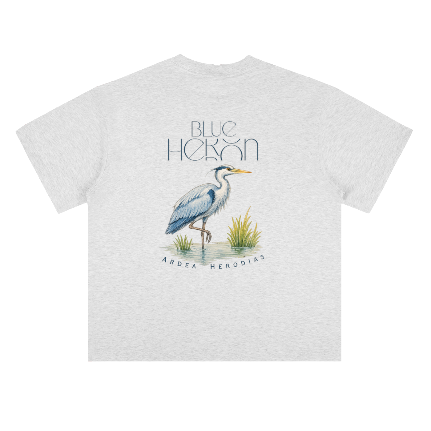 Blue Heron Heavyweight Drop Shoulder Cotton T-Shirt