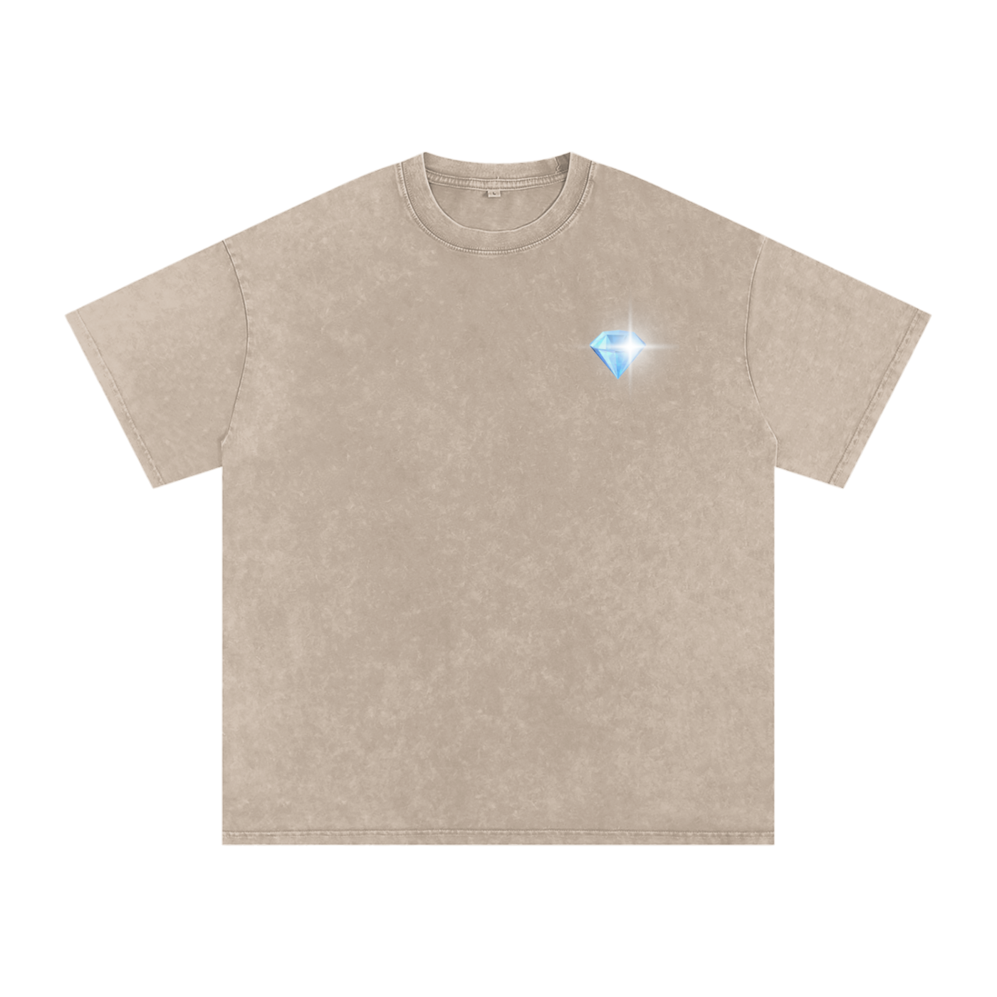 GGT Diamond Branded Snow Washed Oversized Cotton T-Shirt
