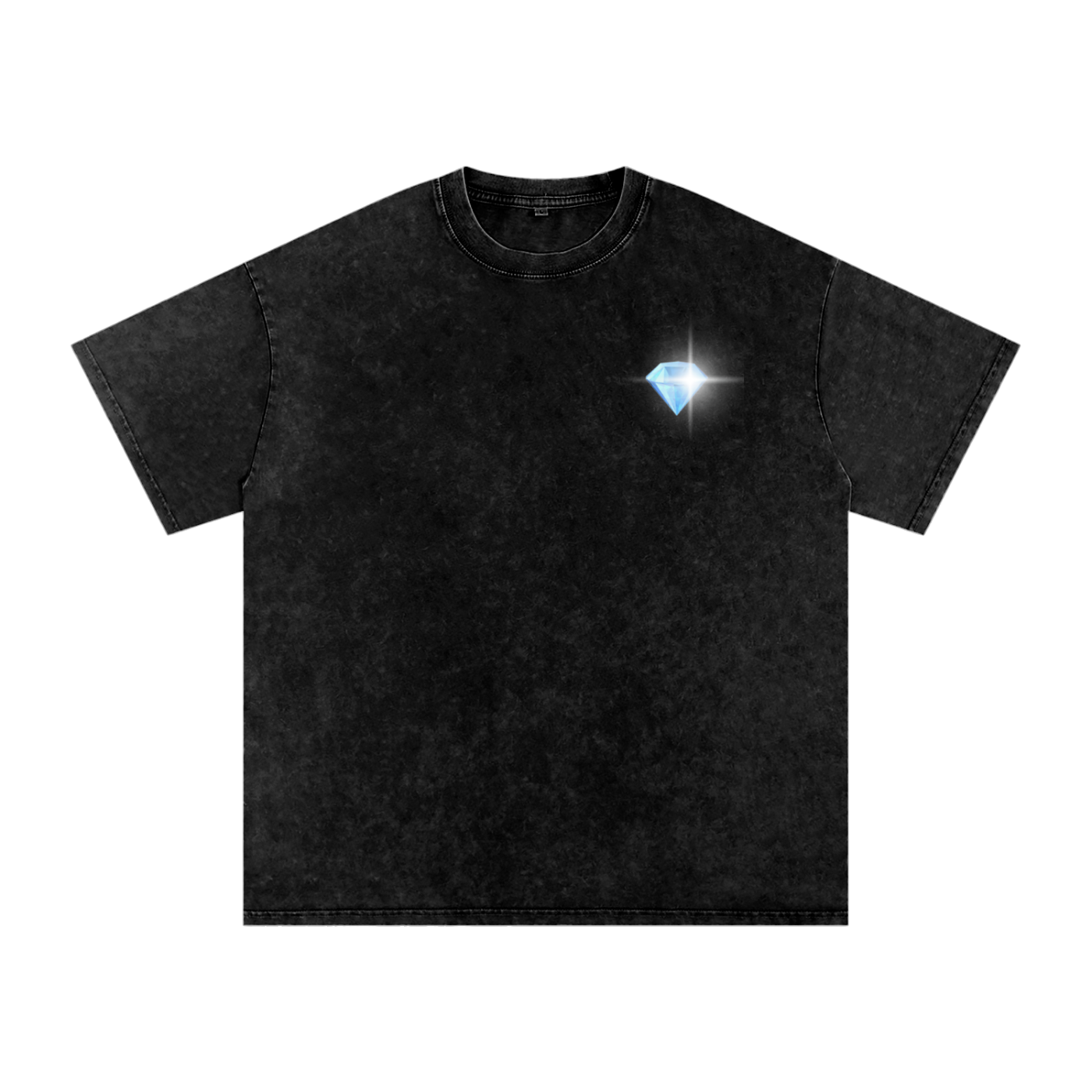 GGT Diamond Branded Snow Washed Oversized Cotton T-Shirt