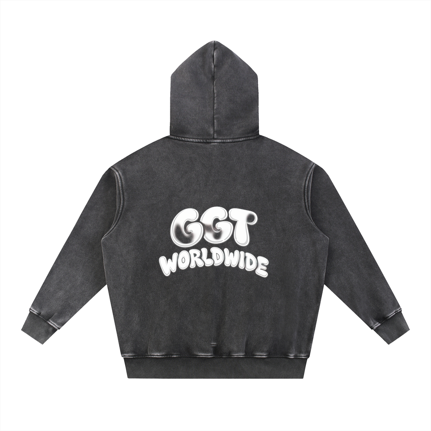 GGT Branded Snow Wash Fleece Oversize Hoodie