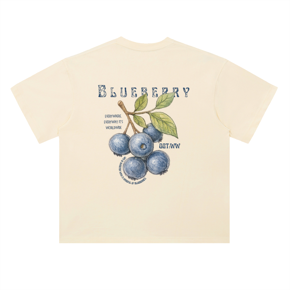 Blueberry Heavyweight Drop Shoulder Cotton T-Shirt