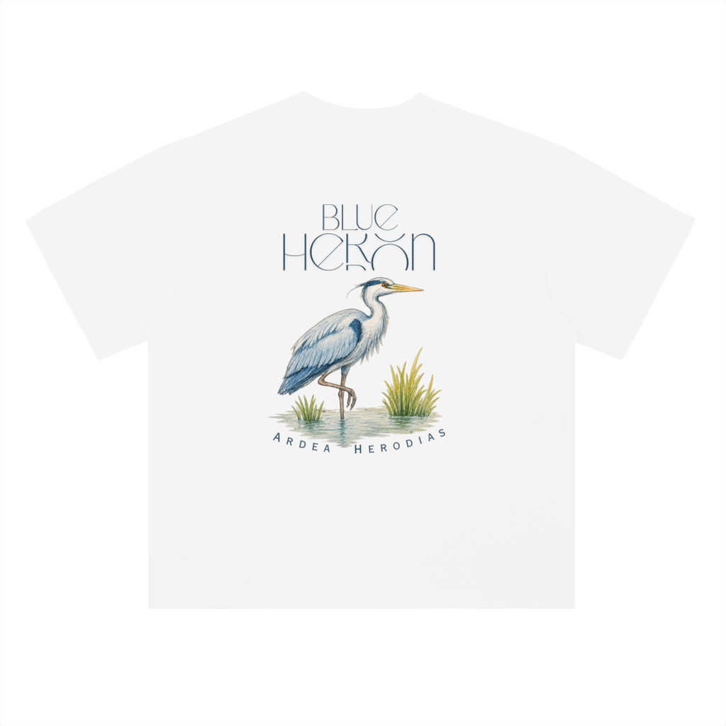 Blue Heron Heavyweight Drop Shoulder Cotton T-Shirt