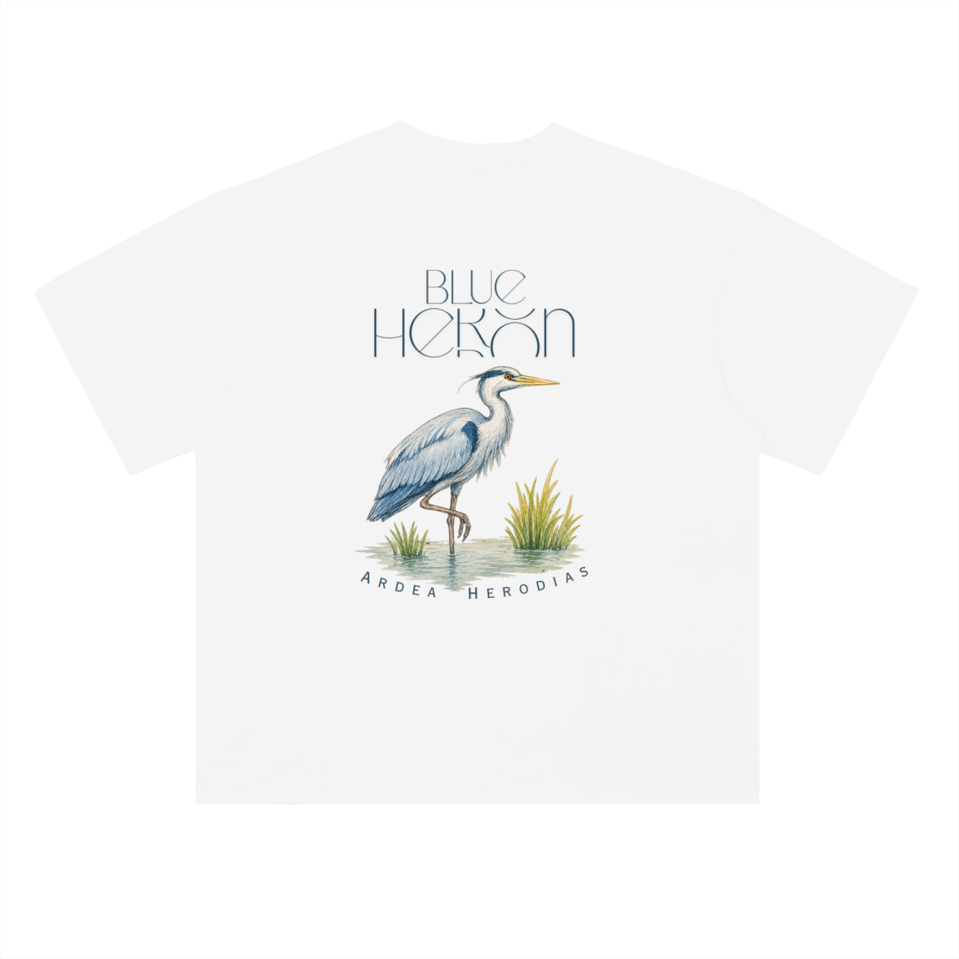 Blue Heron Heavyweight Drop Shoulder Cotton T-Shirt