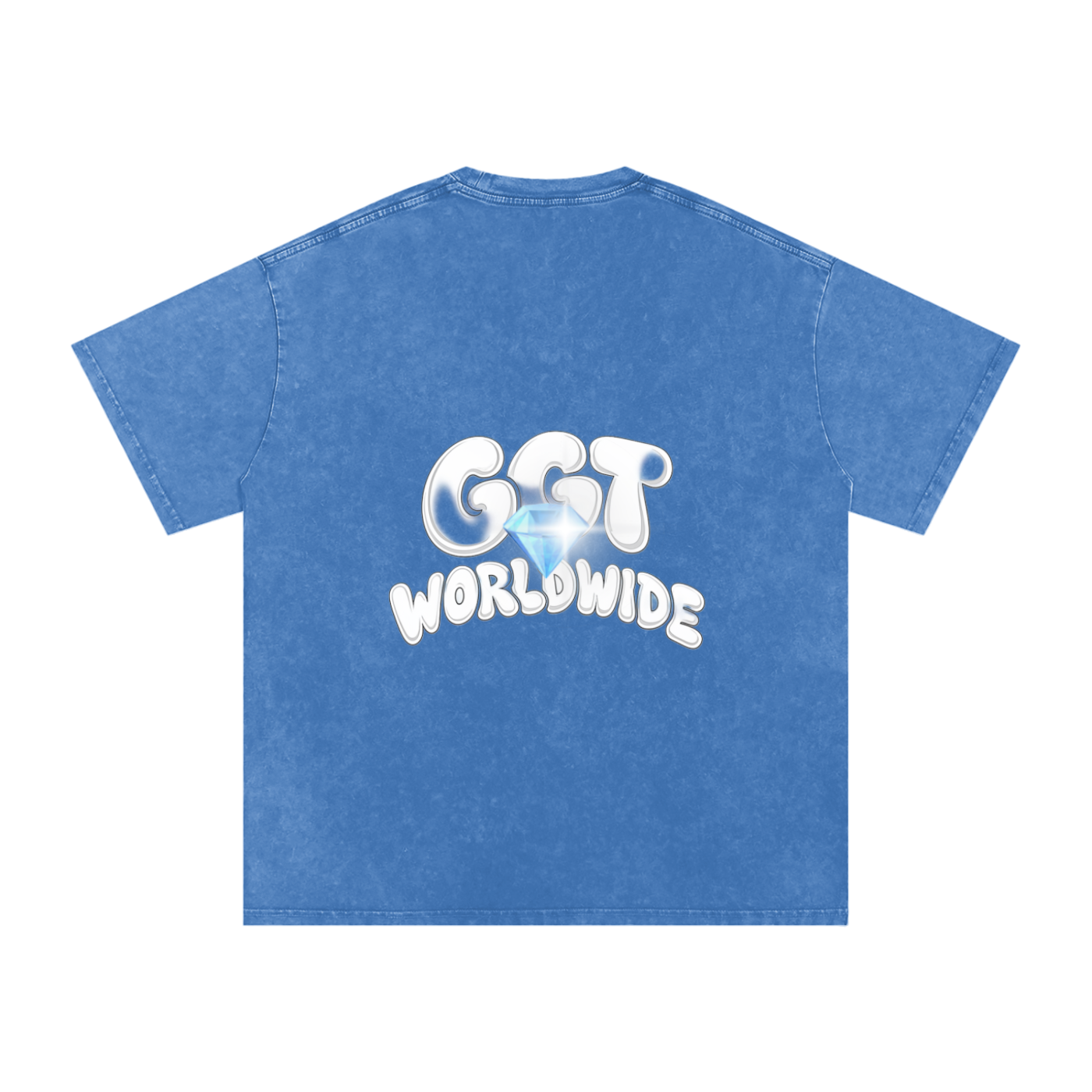 GGT Diamond Branded Snow Washed Oversized Cotton T-Shirt