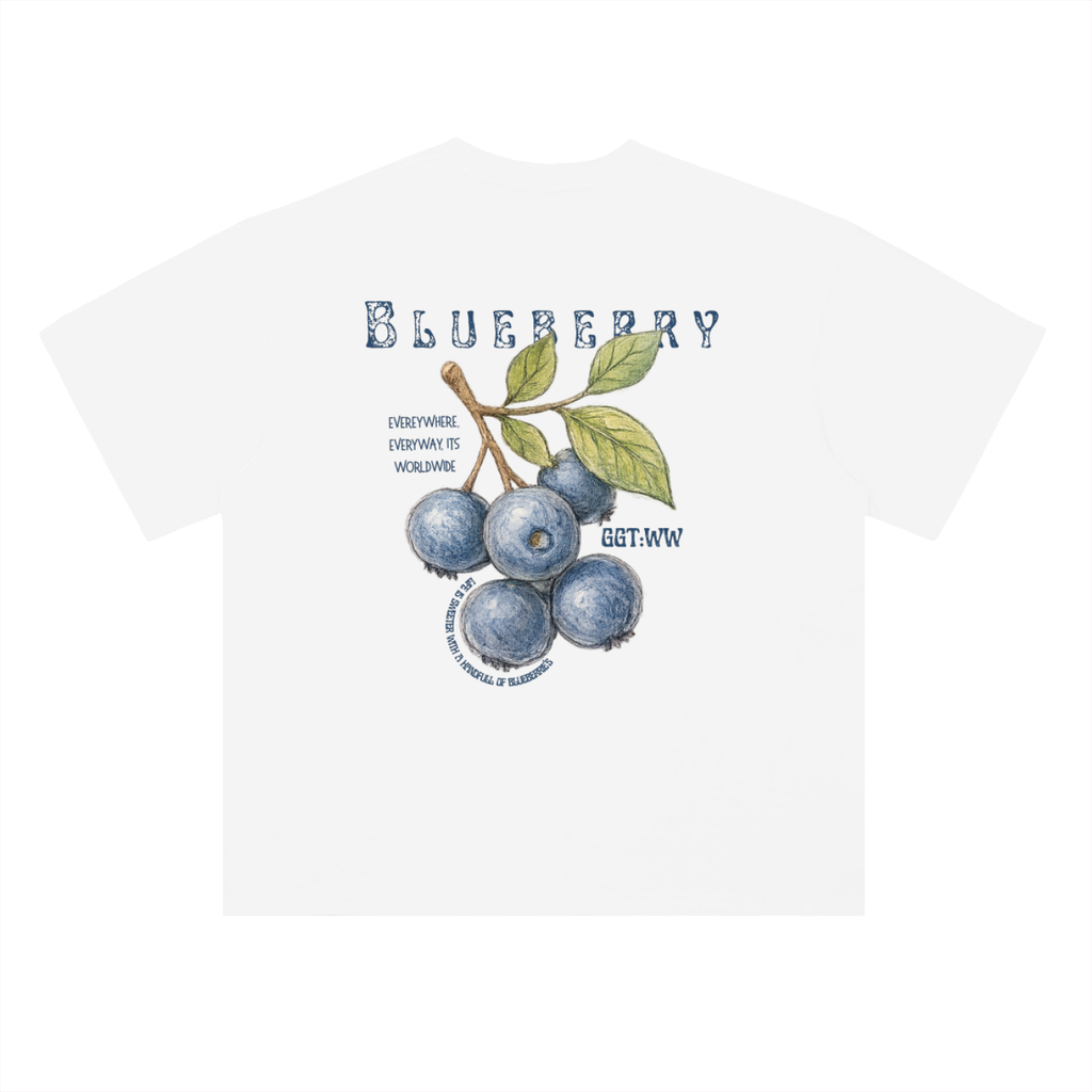 Blueberry Heavyweight Drop Shoulder Cotton T-Shirt
